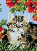 Белоснежка / Картина по номерам «Котенок в цветах»