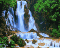 Цветной / Картина по номерам «Красивые водопады»