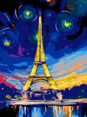 Цветной / Картина по номерам «Ночь в Париже»