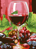 Цветной / Картина по номерам «Бокал красного вина»