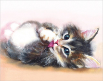 Алмазная вышивка Цветной «Милый котенок»
