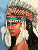 Цветной Премиум / Картина по номерам «Индейская девушка»