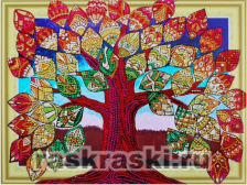 Алмазная вышивка Color KIT «Дерево счастья - алмазная картина с фигурными стразами»