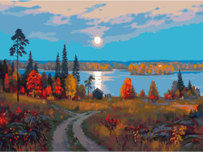 Белоснежка / Картина по номерам «Осень в Карелии»