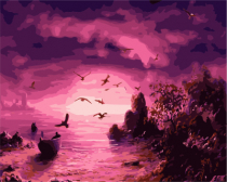 Цветной / Картина по номерам «Фиолетовый закат»