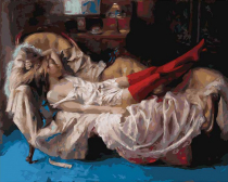 Белоснежка / Картина по номерам «Сон прекрасной незнакомки (цветной холст)»