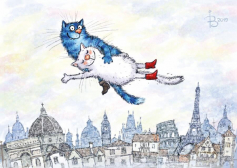 Цветной Премиум / Картина по номерам «Воздушные коты»