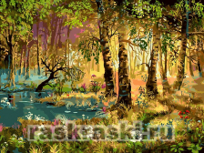 Белоснежка / Картина по номерам «Утро в лесу»