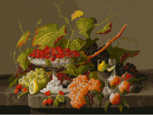 Белоснежка / Картина по номерам «Натюрморт с виноградной лозой»
