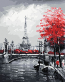 Цветной / Картина по номерам «Канал на фоне Эйфелевой башни»