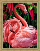 Алмазная вышивка «Пара фламинго»