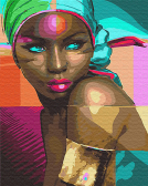 Цветной / Картина по номерам «Африканка»