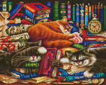 Алмазная вышивка Белоснежка «Библиотека кошек»