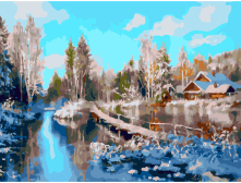 Белоснежка / Картина по номерам «Зима на реке»