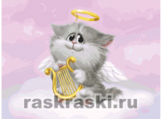 Белоснежка / Картина по номерам «Котёнок-ангелочек»