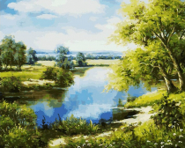 Белоснежка / Картина по номерам «Лесное озеро»