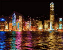 Цветной / Картина по номерам «Ночной Гонконг»