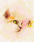 Артвентура / Картина по номерам «Котенок и бабочка»