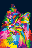 Цветной Премиум / Картина по номерам «Глазами кошки»