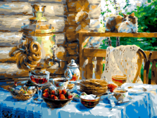 Белоснежка / Картина по номерам «Чаепитие в саду»