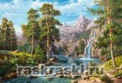 Алмазная вышивка Гранни «Пейзаж с водопадом»