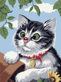 Цветной Премиум / Картина по номерам «Любопытный котенок»