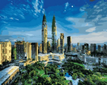 Цветной / Картина по номерам «Башни близнецы Куала Лумпур»