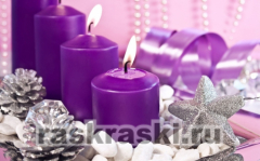 Алмазная вышивка Яркие грани «Фиолетовые свечи»
