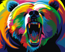 Артвентура / Картина по номерам «Радужный медведь Ваю Ромдони»