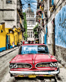 Цветной / Картина по номерам «Винтажное авто в старой Гаване»