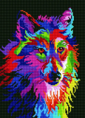 Алмазная вышивка Цветной «Радужный волк»