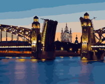 Цветной / Картина по номерам «Разводной мост»