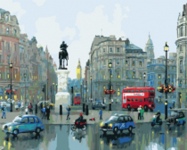 Цветной / Картина по номерам «Памятник на лондонской площади»