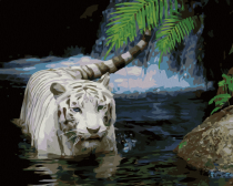 Артвентура / Картина по номерам «Белый тигр на охоте»