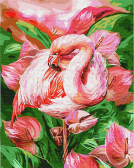 Цветной / Картина по номерам «Розовый фламинго»