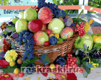 Цветной / Картина по номерам «Фруктово-ягодный урожай»