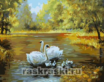 Белоснежка / Картина по номерам «Лебеди в пруду»