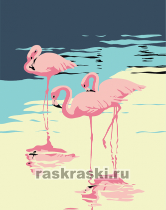 Артвентура / Картина по номерам «Три фламинго»