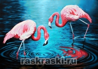 Алмазная вышивка Гранни «Фламинго на озере»