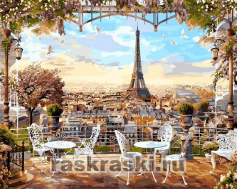 Цветной / Картина по номерам «Парижская терасса»