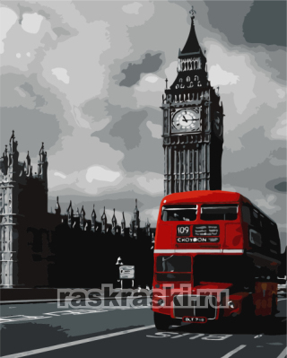 Цветной / Картина по номерам «Лондонский автобус»
