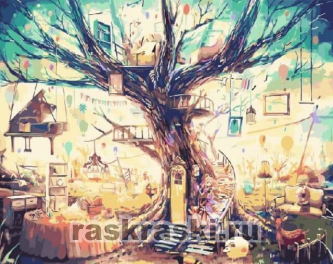 Цветной / Картина по номерам «Сказочное дерево»