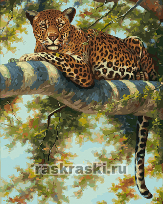 Белоснежка / Картина по номерам «Леопард в тени ветвей»
