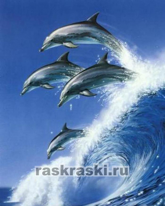 Мозаика Алмазное Хобби «Дельфины на волне»