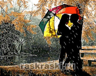 Цветной / Картина по номерам «Под разноцветным зонтом»