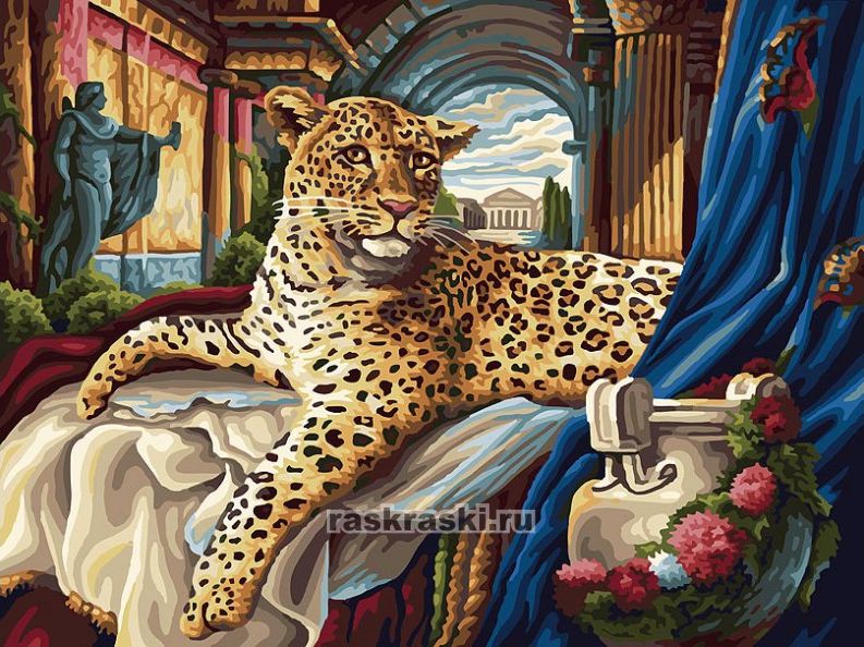 Белоснежка / Картина по номерам «Римский леопард» Белоснежка 165-AS