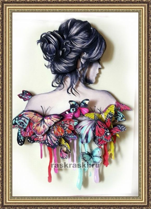 Папертоль «Девушка в бабочках» Магия Хобби PT150007
