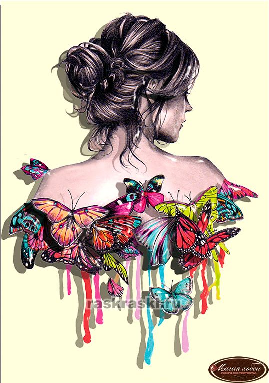 Папертоль «Девушка в бабочках» Магия Хобби PT150007