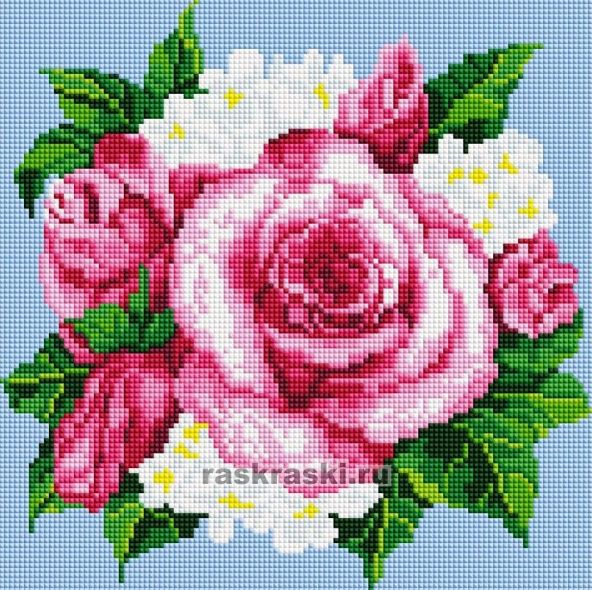 Алмазная вышивка Белоснежка «Розовые розы» Белоснежка 085-ST-S
