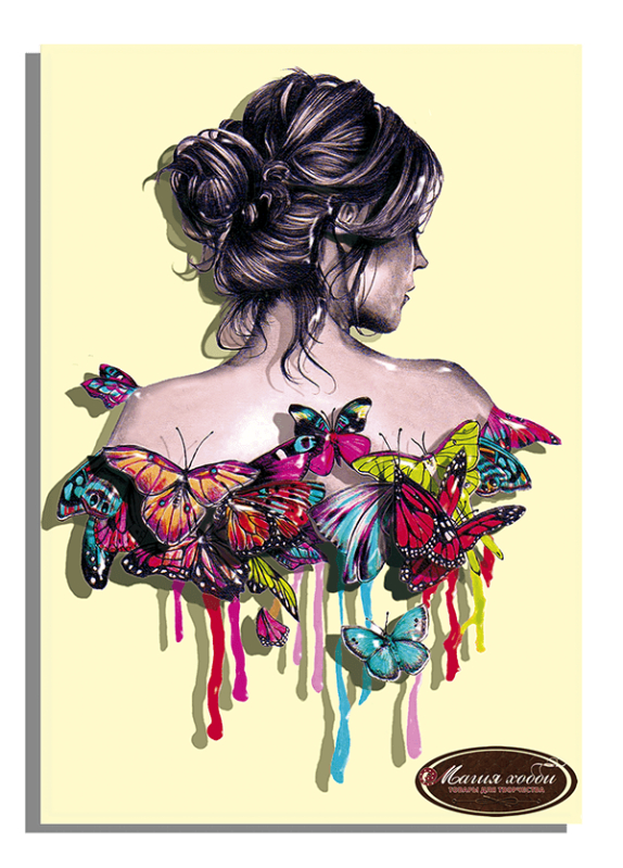 Папертоль Магия Хобби «Девушка в бабочках», 28х39 см Папертоль «Девушка в бабочках» Магия Хобби РТ150007Б